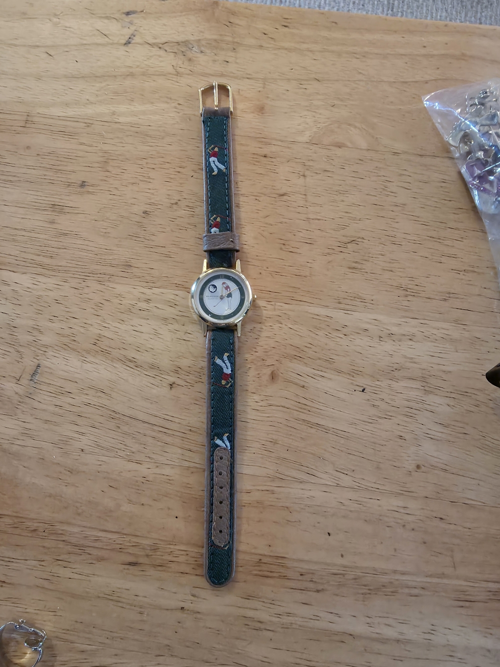 Vintage Ladies Golfing Theme Watch Golfball Rotates
